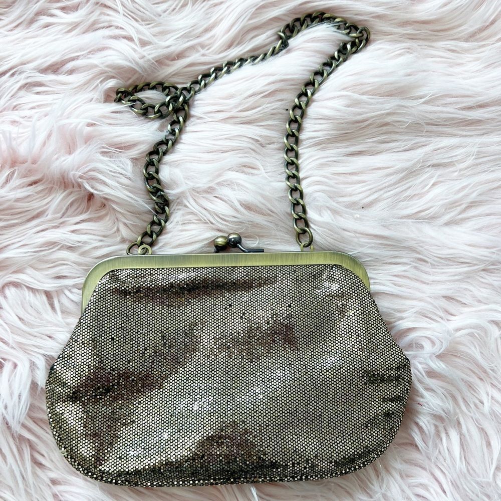 Express golden clutch purse